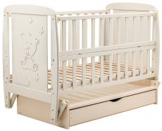 Ліжечко Babyroom Умка DUMYO-3 маятник, ящик, відкидний бік бук слонова кістка